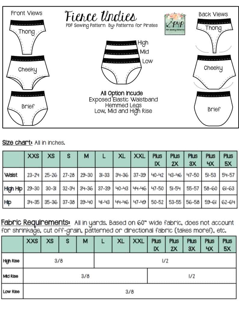 Waratah Undies & Period Undies Sewing Pattern PDF