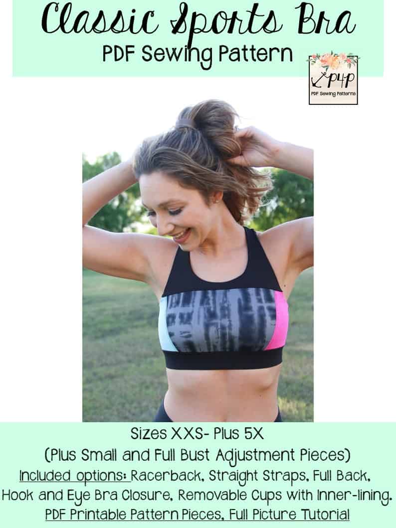 Maritza Sports Bra: PDF sewing pattern athletic bra for stretch knits