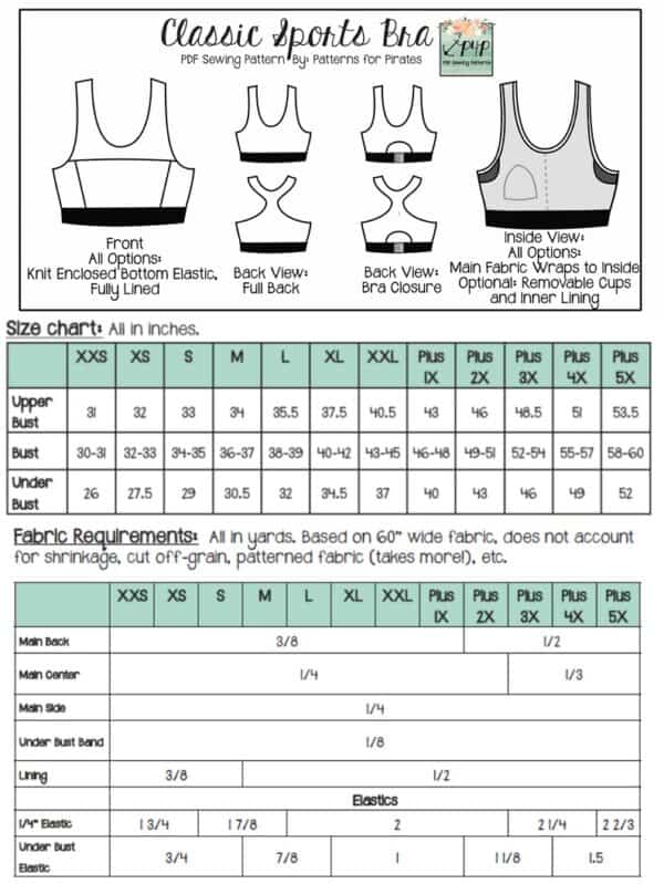 Classic Sports Bra - Patterns for Pirates