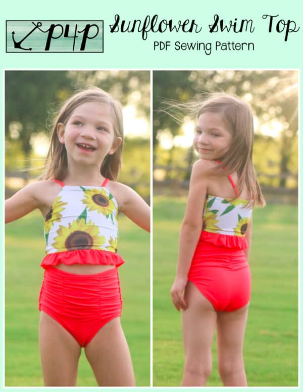 Sunflower Swim Top- Youth - Patterns for Pirates
