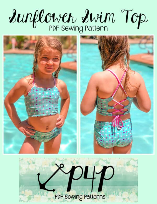 Sunflower Swim Top- Youth - Patterns for Pirates