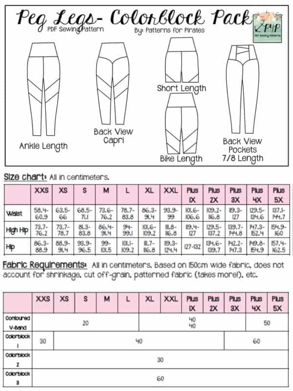 Peg Legs- Colorblock Pack - Patterns for Pirates