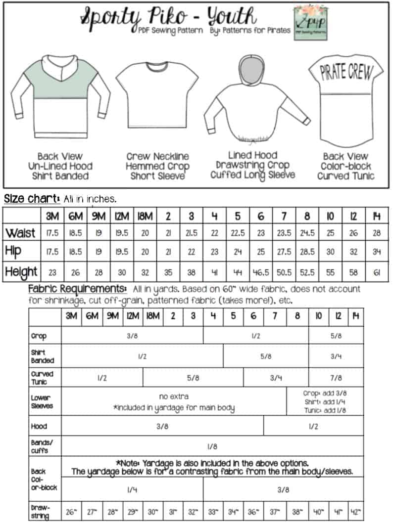Sporty Piko Sew Along - day 1 (print pattern and cut fabric) - Patterns ...