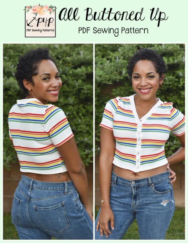 Fitted Crop Top Pattern Long Sleeve Sewing Pattern Top Sewing Pattern Sleeve  Top Pattern S-XL Women Pattern PDF Women Top 